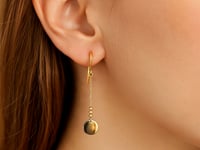 Bead and Disc Chain Drop Earrings in 14K Yellow Gold (50.00 mm) — product video