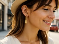 Paperclip Link Huggie Drop Earrings in 14K Yellow Gold (31.75 mm) — product video