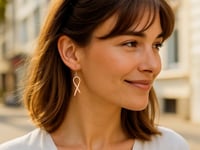 Looped Ribbon Drop Earrings in 14K Rose Gold (38.10 mm) — product video