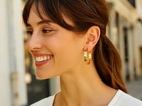 Large Flat Band Hoop Earrings in 14K Yellow Gold — product video