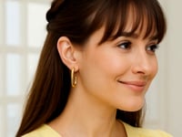 Paperclip J-Hoop Earrings in 14K Yellow Gold (27.00 mm) — product video