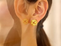 Polished Love Knot Stud Earrings in 14K Yellow Gold (12.70 mm) — product video