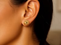 Textured Love Knot Stud Earrings in 14K Yellow Gold (9.65 mm) — product video