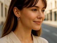 Polished Thin Hoop Earrings with Rhodium Plating in Sterling Silver (2x20mm) — product video