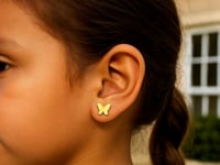 Butterfly Stud Earrings in 14K Yellow Gold (5.59 mm) — product video