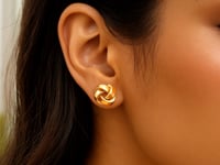 Classic Love Knot Stud Earrings in 14K Yellow Gold (9.65 mm) — product video