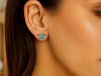 Butterfly Stud Earrings in 14K Yellow Gold (10.40 mm) — product video