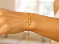 Adjustable Anchor Bracelet in 14K Yellow Gold — product video