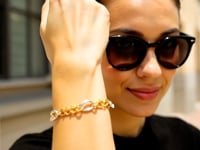 Rope Texture Oval and Round Link Bracelet in 14K Two-Tone Gold (8.80 mm) — product video