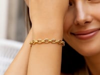 Charm Lock Rolo Bracelet in 14K Yellow Gold (5.10 mm) — product video