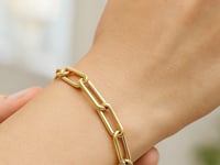 Long Domed Paperclip Bracelet in 14K Yellow Gold (4.80 mm) — product video