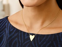 Elongated Heart Diamond Necklace in 14K Yellow Gold (0.02 ct. tw.) — product video