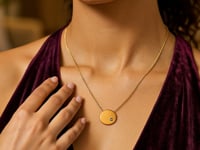 Polished Disc Diamond Necklace in 14K Yellow Gold — product video