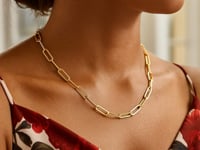 Wide Paperclip Chain Necklace in 14K Yellow Gold (3.20 mm) — product video