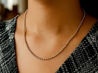 Moon Cut Bead Chain Necklace in Rhodium-Plated Sterling Silver (2.50 mm) — product video
