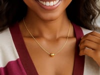Polished Barrel Bead Necklace in 14K Yellow Gold — product video