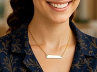 Flat Plate Bar Necklace in 14K Yellow Gold — product video