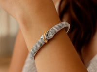 Popcorn Cuff Bangle in Sterling Silver & 18K Gold — product video
