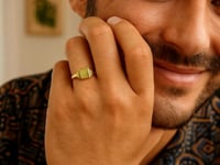 Mini Square Signet Ring in 14K Yellow Gold — product video
