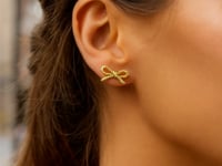 Rope Twist Bow Stud Earrings in 14K Yellow Gold (12.70 mm) — product video