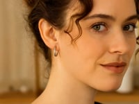 Thin Polished Hoop Earrings in 14K White Gold (13.40 mm) — product video