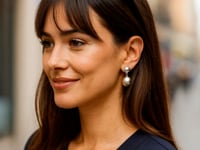 Double Dome Drop Earrings in Rhodium-Plated Sterling Silver — product video